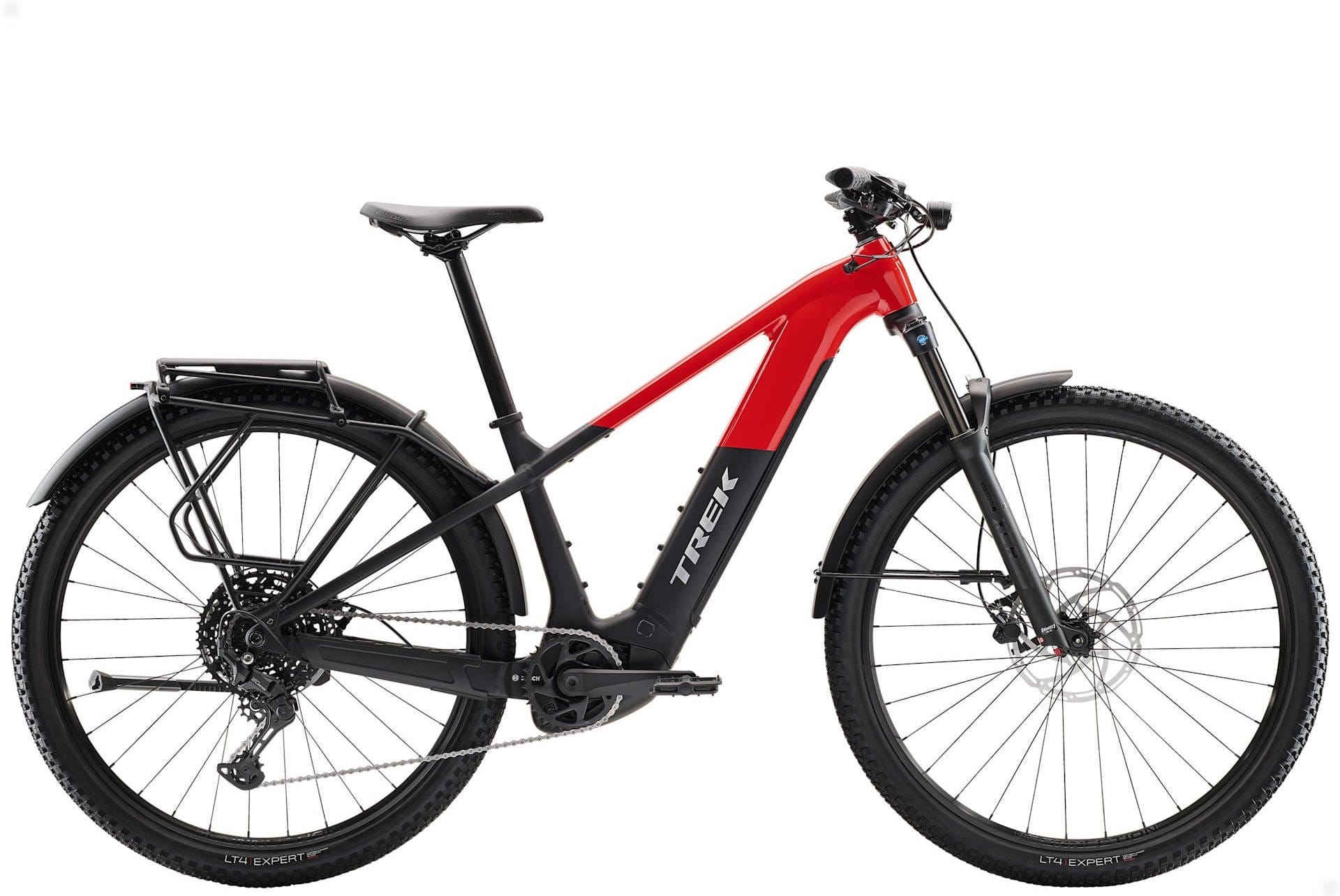 2026 Trek Powerfly+ 4 Equipped Gen 5 600Wh Electric Hardtail Mountain Bike In Gloss Radioactive Red & Matte Dark Star