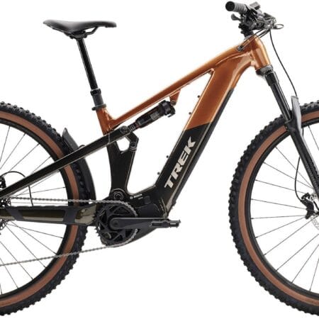 2026 Trek Powerfly FS+ 4 Gen 4 600Wh Electric Full Suspension MTB In Pennyflake & Black Olive