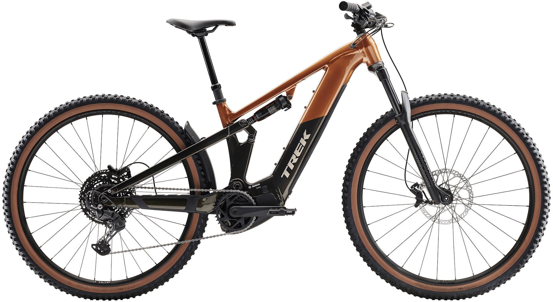 2026 Trek Powerfly FS+ 4 Gen 4 600Wh Electric Full Suspension MTB In Pennyflake & Black Olive