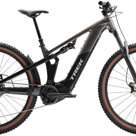 2026 Trek Powerfly FS+ 4 Gen 4 600Wh Electric Full Suspension MTB In Mercury & Dark Web