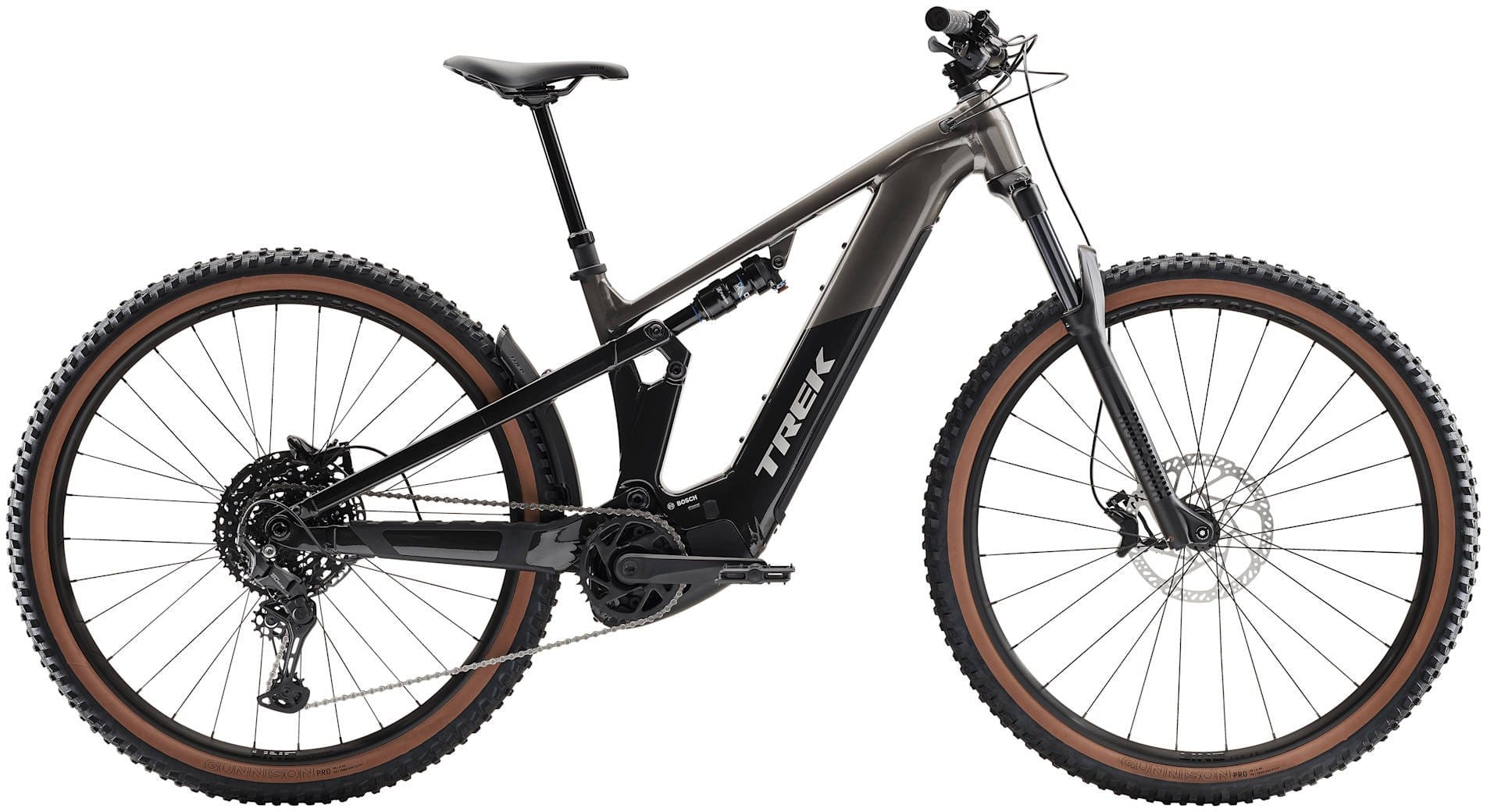 2026 Trek Powerfly FS+ 4 Gen 4 600Wh Electric Full Suspension MTB In Mercury & Dark Web
