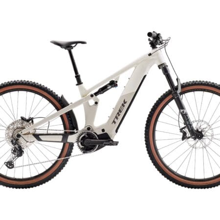 2026 Trek Powerfly FS+ 6 Gen 4 800Wh Electric Full Suspension MTB In Era White & Buff Beige