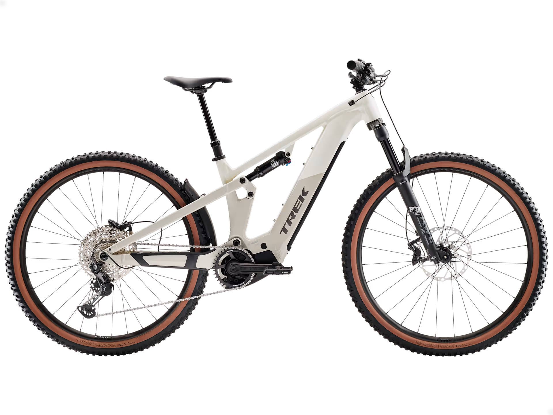 2026 Trek Powerfly FS+ 6 Gen 4 800Wh Electric Full Suspension MTB In Era White & Buff Beige