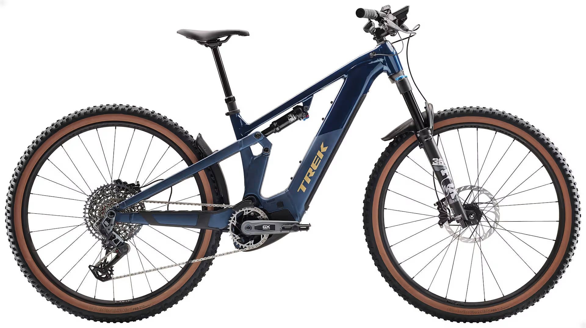 2026 Trek Powerfly FS+ 8 Gen 4 800Wh Electric Full Suspension MTB In Matte & Gloss Mulsanne Blue