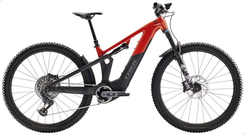 2026 Trek Powerfly FS+ 8 Gen 4 800Wh Electric Full Suspension MTB In Gloss Lava & Matte Dark Web
