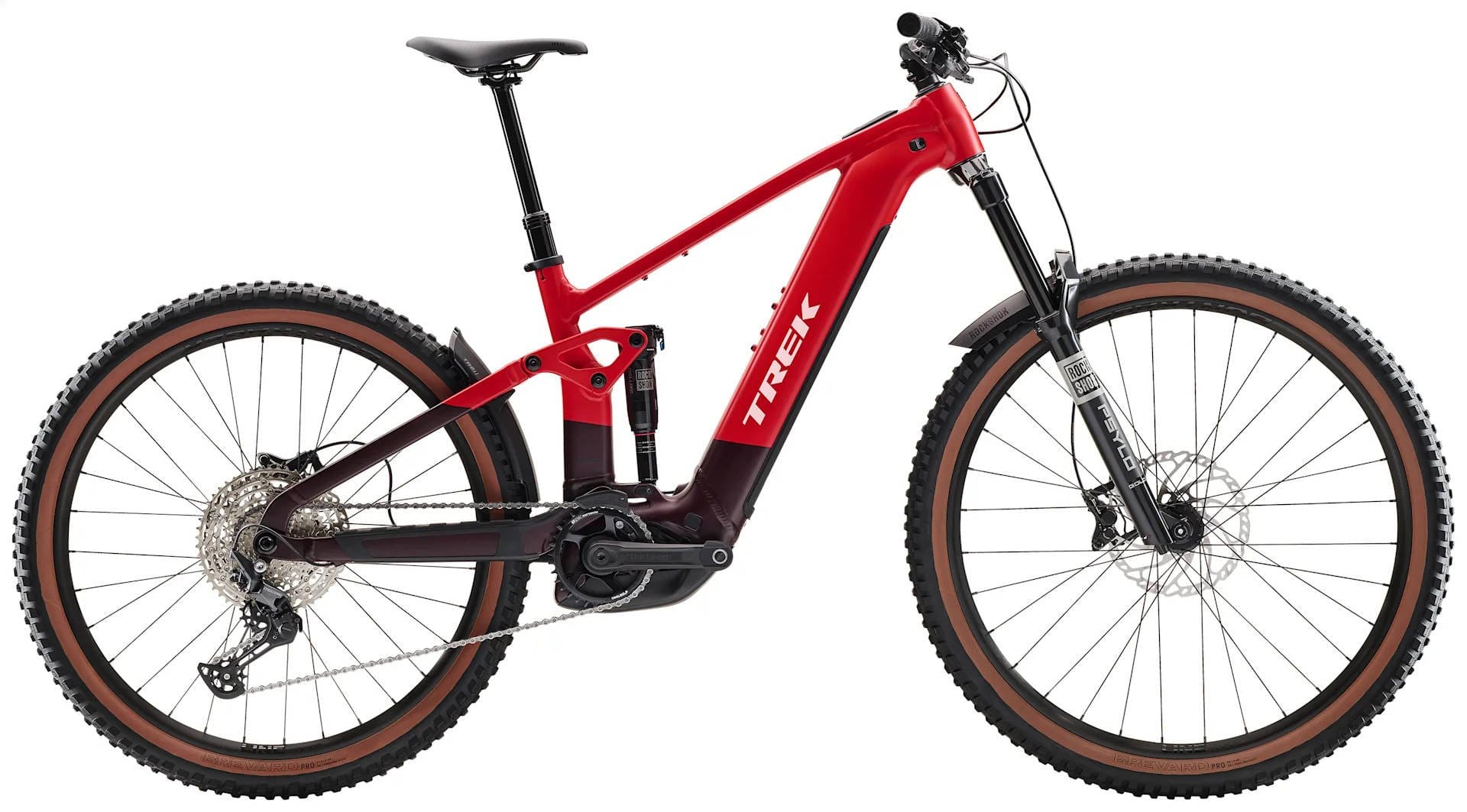 2026 Trek Rail+ 5 Gen 5 Electric Full Suspension Mountain Bike In Viper Red