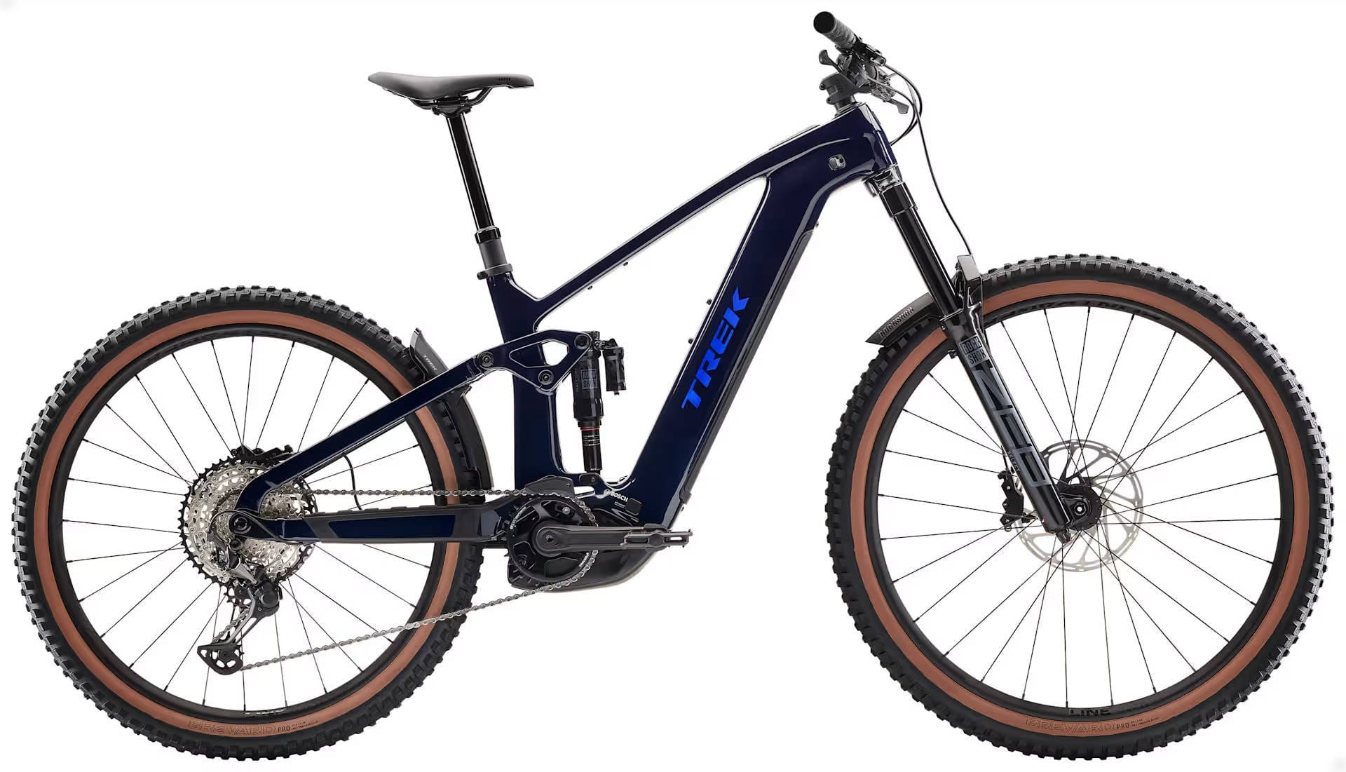 2026 Trek Rail+ 9.7 Gen 5 800Wh Electric Full Suspension Carbon MTB In Navy Smoke