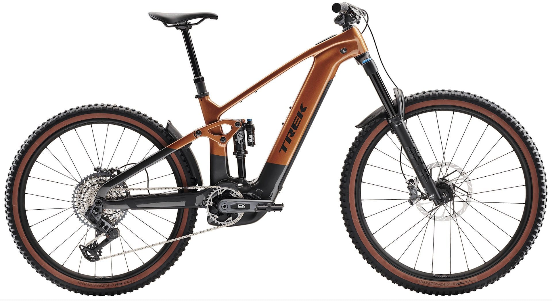 2026 Trek Rail+ 9.8 GX AXS T-Type Gen 5 800Wh Electric Full Suspension Carbon MTB In Pennyflake