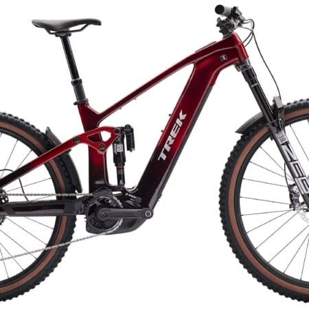 2026 Trek Rail+ 9.8 XT Gen 5 800Wh Electric Full Suspension Carbon MTB In Red Smoke
