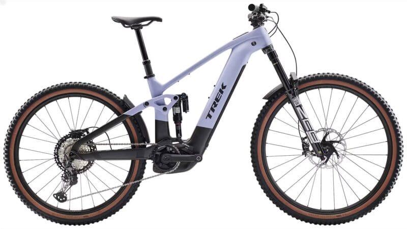 2026 Trek Rail+ 9.8 XT Gen 5 800Wh Electric Full Suspension Carbon MTB In Lavender Haze