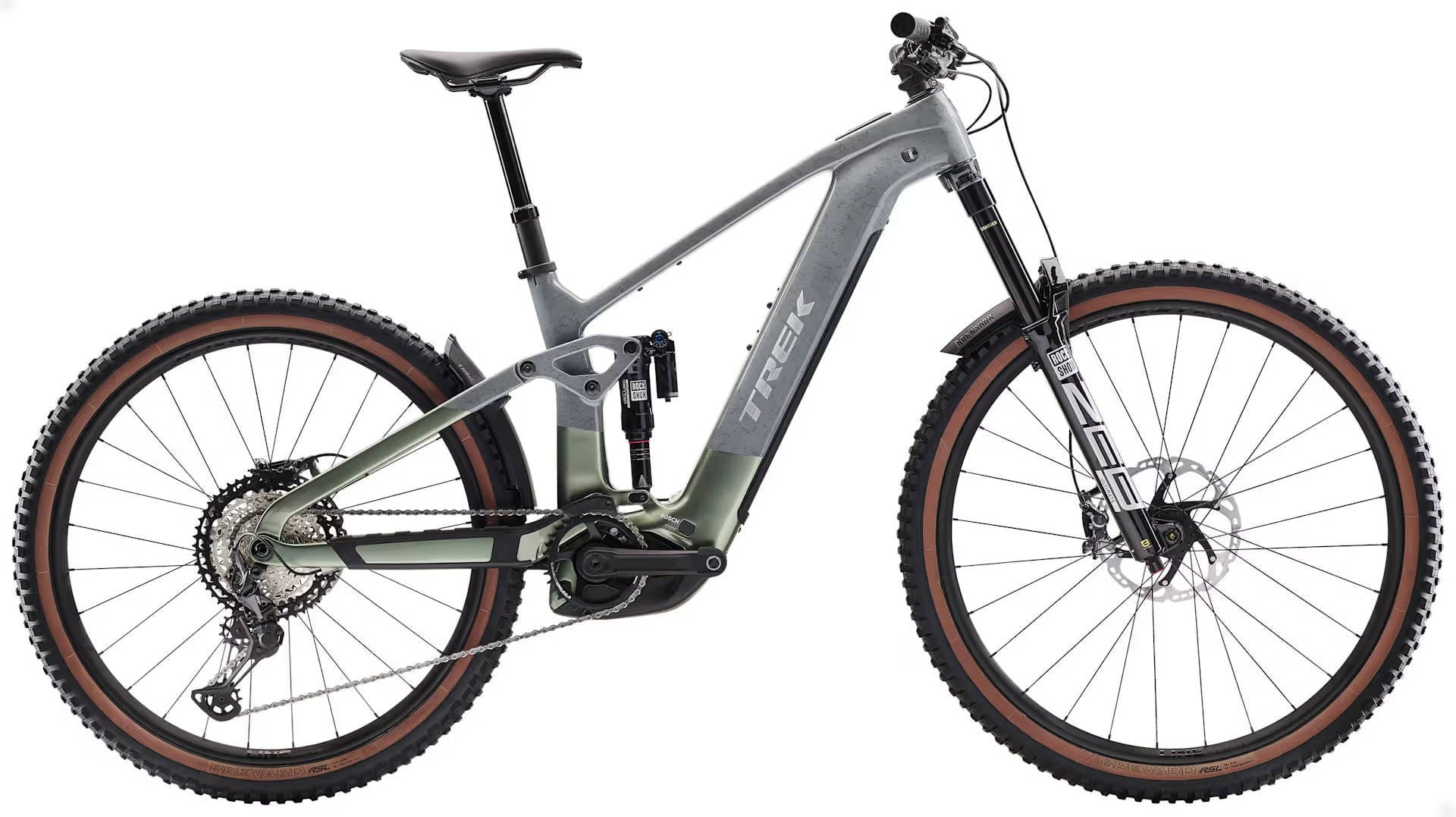 2026 Trek Rail+ 9.8 XT Gen 5 800Wh Electric Full Suspension Carbon MTB In Slate