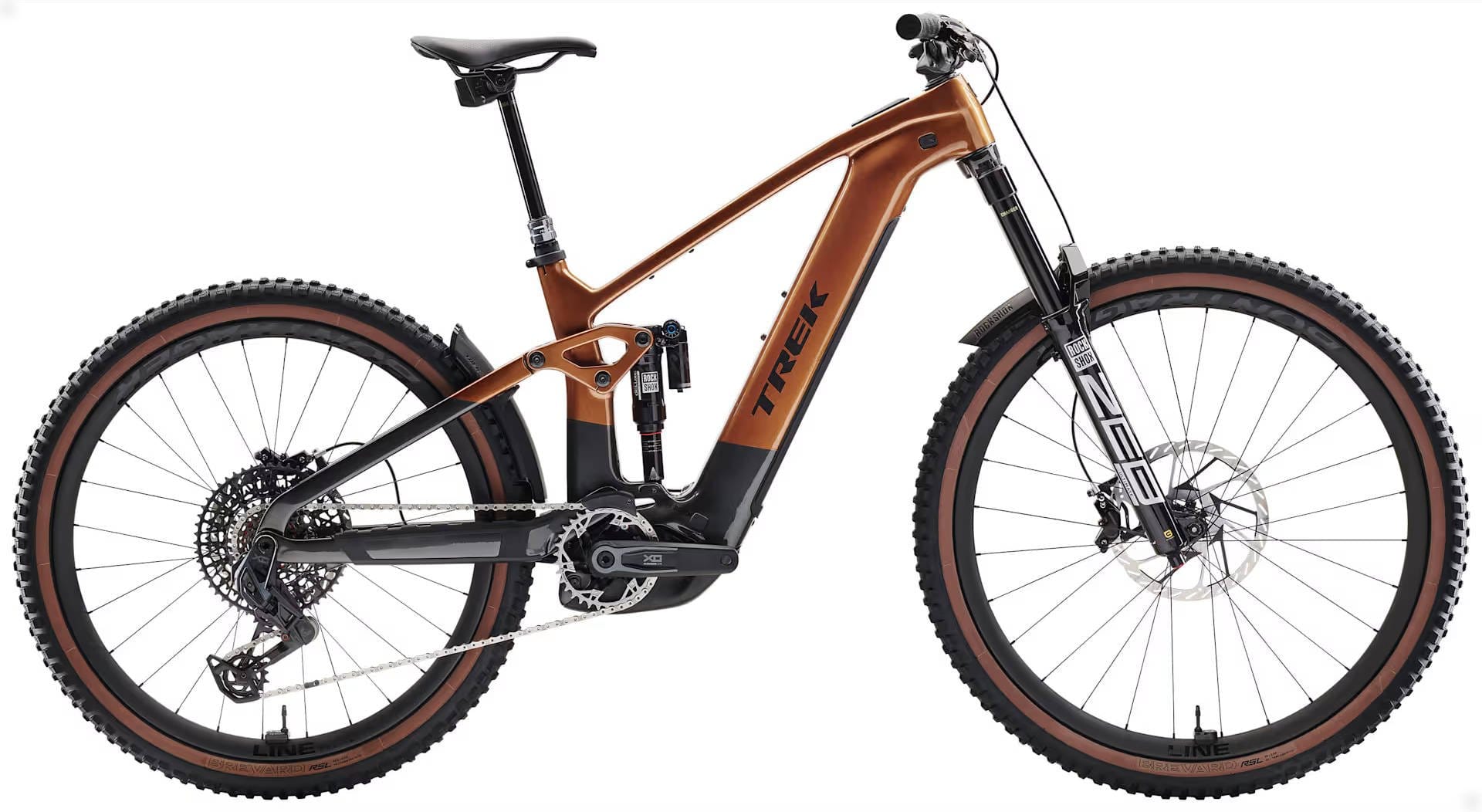2026 Trek Rail+ 9.9 X0 AXS T-Type Gen 5 800Wh Electric Full Suspension Carbon MTB In Pennyflake