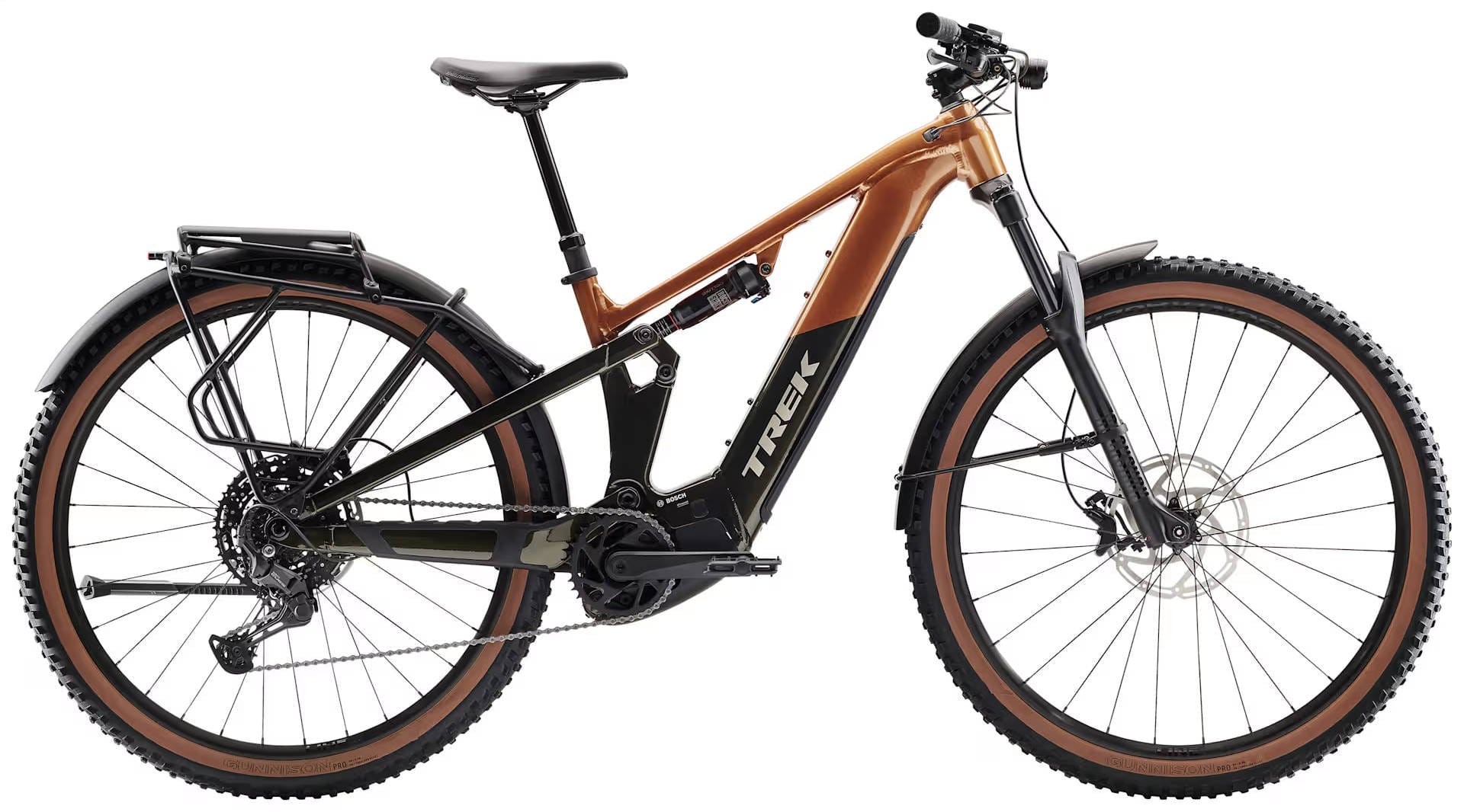2026 Trek Powerfly FS+ 4 Equipped Gen 4 600Wh Electric Full Suspension MTB In Pennyflake & Black Olive