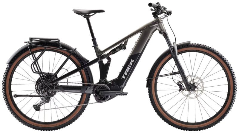 2026 Trek Powerfly FS+ 4 Equipped Gen 4 600Wh Electric Full Suspension MTB In Mercury & Dark Web