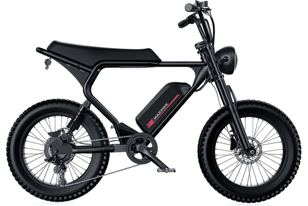 MACFOX X2 Electric Fat Tire Mountain eBike-Step Over 750 w Electric e-Moto Style eBike - AVAILABLE NOW
